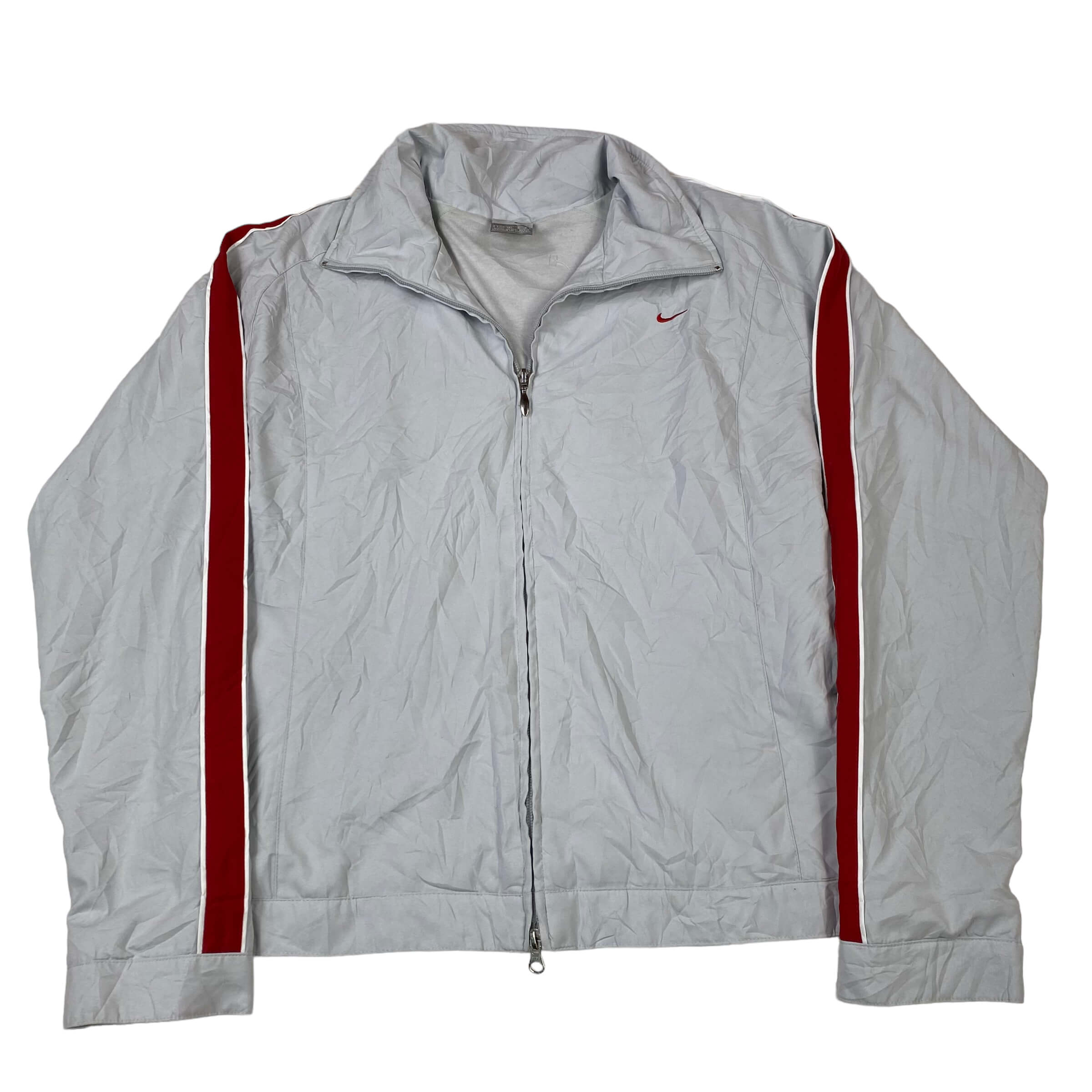 Nike Nylon Red Striped Zip shell Jacket | awevintageclothing