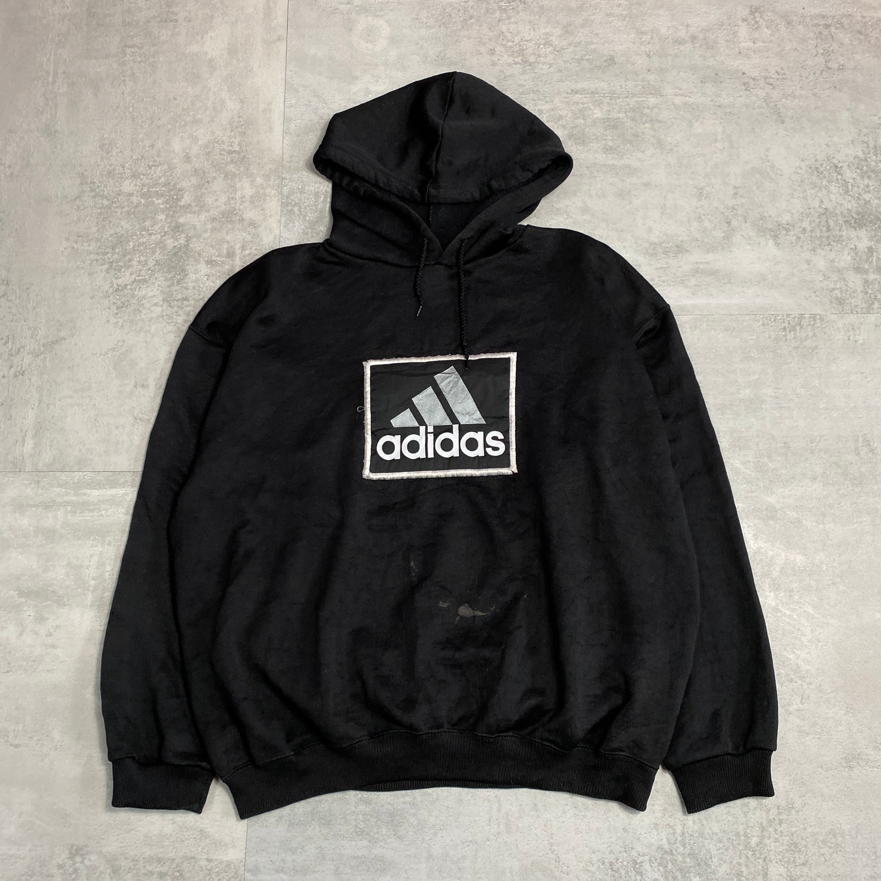 Is dronken Appartement Vintage 90/00s Black Adidas Front Logo Embroidered/Imprinted Track Hoodie |  awevintageclothing