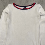 White Tommy Hilfiger Crewneck Knitwear Sweater Women's Small