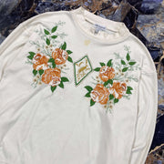 Beige Floral Eminent Women's Medium Crewneck Sweatshirt