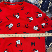 Red Minnie Mouse Disney Crewneck Sweatshirt Women's Medium