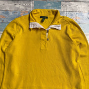 Yellow Lauren Ralph Lauren Women's Large Button Down Sweatshirt