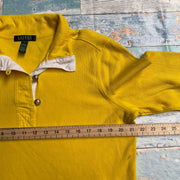 Yellow Lauren Ralph Lauren Women's Large Button Down Sweatshirt