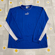Vintage 90s Puma Blue White Crewneck Sweatshirt 2XL