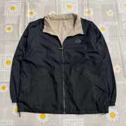 Reversible Fleece Lined Navy Beige Kappa Jacket Large XL