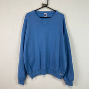 Vintage 90s Light Blue Russell Athletics Blanks Sweatshirt Men's XXL