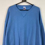 Vintage 90s Light Blue Russell Athletics Blanks Sweatshirt Men's XXL