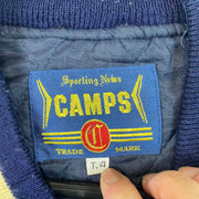 Vintage Navy and Beige Camps & Co Baseball Varsity Jacket Men's XL