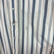 Grey and Blue Tommy Hilfiger Button up Shirt Men's Medium