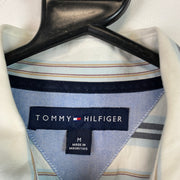 Grey and Blue Tommy Hilfiger Button up Shirt Men's Medium