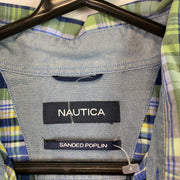 Blue and Green Nautica Button up Shirt Men's Medium