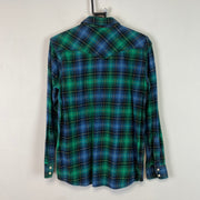 Green and Blue Button up Shirt Men's Small