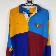 Yellow Blue Red Polo Shirt Men's Small
