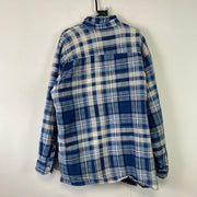 Blue and White Flannel Shirt Men's XL