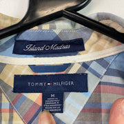 Blue and Green Tommy Hilfiger Button up Shirt Men's Medium