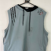 Y2k Grey Adidas Sleeveless Track Hoodie Men's XL