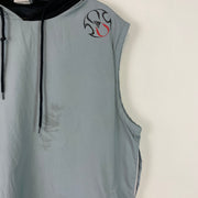 Y2k Grey Adidas Sleeveless Track Hoodie Men's XL