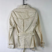 Cream White Tommy Hilfiger Double Breasted Trench Coat Women's Small