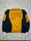 Vintage Navy and Yellow Nike Spell-out Sweatshirt Men's Large