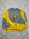 Grey and Yellow Nike Spell-Out Sweatshirt Men's Large