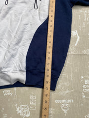Vintage Y2K Navy and White Nike Spell-Out Sweatshirt Men's Medium
