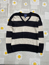 Navy and White Chaps Jumper Women's Small