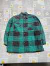 Vintage Green Quilted Flannel Jacket Men's Large