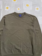 Khaki Green Champion Blank Sweatshirt Men's Medium