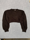 Brown Cropped Knitwear Sweater Women's Small