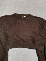 Brown Cropped Knitwear Sweater Women's Small