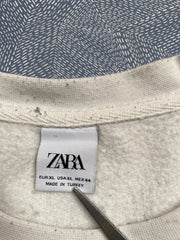 Cream White Embroidered Sweatshirt Men's XL