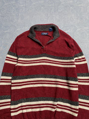 Red and Grey Chaps Knitwear Sweater Men's Medium