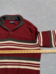 Red and Grey Chaps Knitwear Sweater Men's Medium