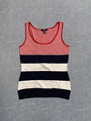 Pink Black and White Chaps Tank Top Women's Small