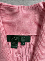 Pink Ralph Lauren Cable Knit Sweater Women's Large