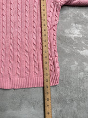 Pink Ralph Lauren Cable Knit Sweater Women's Large
