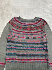 Grey and Pink Chaps Knitwear Sweater Women's XL