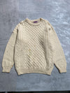 Vintage Cream White Chunky Knit Sweater Women's Large