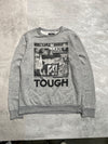 Grey Graphic Print Sweatshirt Men's Medium