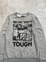 Grey Graphic Print Sweatshirt Men's Medium