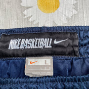 Vintage Y2K Navy and White Nike Basketball Sport Shorts Men's Large