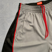 Y2K Grey and Black Adidas Sport Shorts Women's Medium