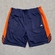 Navy and Orange Adidas Sport Shorts Men's Large