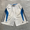 Y2K Blue and White Adidas Sport Shorts Women's Small