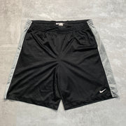 Vinatage Y2K Black and Grey Nike Sport Shorts Men's XXL