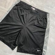 Vinatage Y2K Black and Grey Nike Sport Shorts Men's XXL