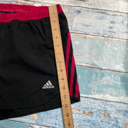 Black and Pink Adidas Booty Sport Shorts Women's Medium