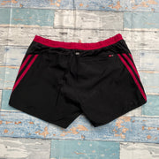 Black and Pink Adidas Booty Sport Shorts Women's Medium