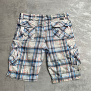 White and Blue Cargo Shorts W42