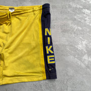 Vintage 90s Black and Yellow Nike Sport Shorts Men's Large